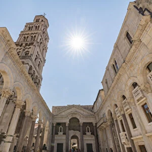 The peristyle of the Diocletian Palace, in summer. Split, Split - Dalmatia county