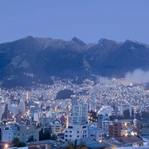 Pichincha Volcano and Quito skyline, Ecuador