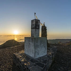 The top of Pico Ruivo at sunrise. Achada do Teixeira, Santana municipality, Madeira