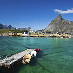 The picturesque fishing village of Sakrisoy, Moskenesoy, Lofoten, Nordland, Norway