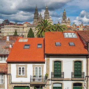 Picturesque view of the old town, Santiago de Compostela, Galicia, Spain