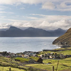 Picturesque village of Gjogv on Eysturoy in the Faroe Islands. Spring