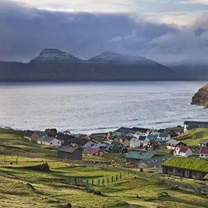 Picturesque village of Gjogv on the island of Eysturoy, Faroe Islands. Spring