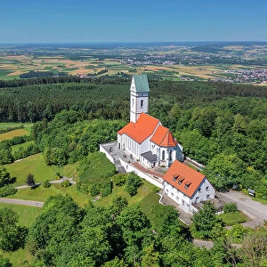 Pilgrimage church of St. Johannes Baptist on Bussen mountain, the holy mountain of Upper Swabia, Offingen, Upper Swabia, Baden-Wurttemberg; Germany
