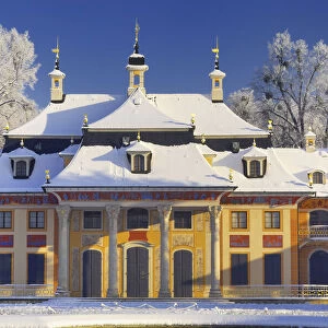 Pillnitz castle in Winter, Dresden, Saxony, Germany, Europe