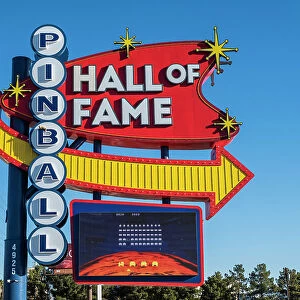 Pinball Hall of Fame sign, The Strip, Las Vegas, Nevada, USA