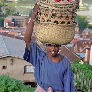 A plum seller in Antananarivo