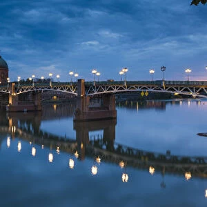 Pont St. Pierre at Night, Toulouse, Languedoc, France