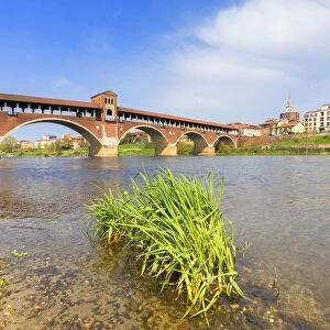 Ponte Coperto(Covered bridge) or Ponte Vecchio(Old Bridge). Pavia, Pavia province