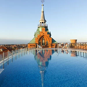 Pool on the Roof of the Hilton Molino Stucky Venice, Giudecca, Venice, Veneto, Italy