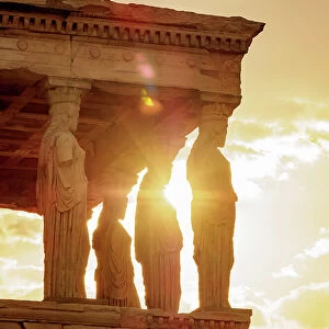 The Porch of the Maidens at sunrise, Erechtheion, Acropolis, Athens, Attica, Greece