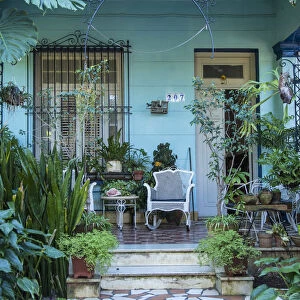 Porch of a private house in Vedado, Havana, Cuba