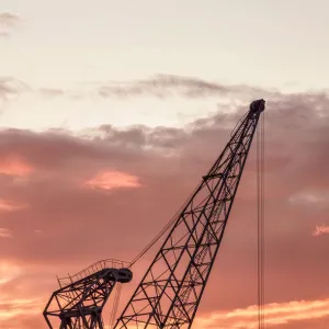 Port Crane at sunset, Antwerp, Belgium