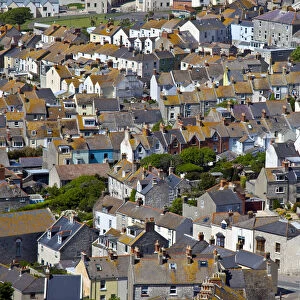 Portland, Dorset, England, the rooftops of Fortuneswell from portland heights