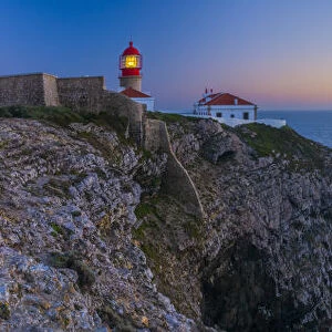 Portugal, Algarve, Sagres, Cabo de Sao Vicente (Cape St. Vincent), Lighthouse