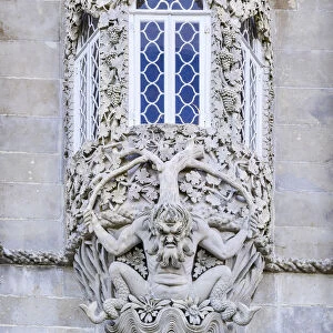 Portugal, Lisbon, Sintra, Park and National Palace of Pena, Bay window