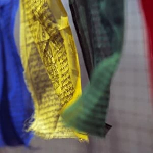 Prayer flags alongside the Everest Base Camp