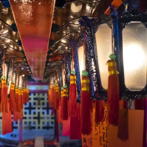 Prayer lanterns at Man Mo Temple, Sheung Wan, Central District, Hong Kong Island