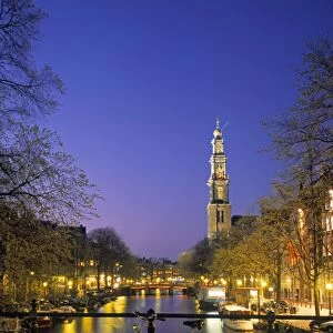 Prinsengracht & Wsterkerk, Amsterdam, Holland