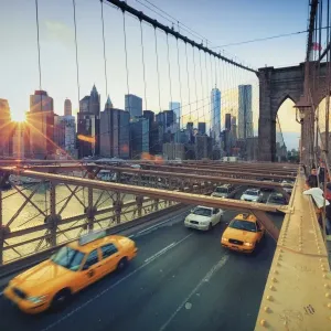 Print of the Brooklyn Bridge in New York City