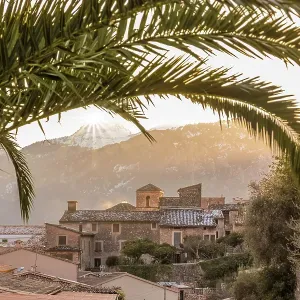 Print of Fornalutx village with Serra de Tramuntana landscape Print of Fornalutx village with Serra de Tramuntana landscape