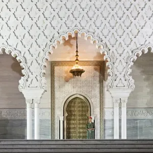 Print of the Mausoleum of Mohammed V in Rabat, Morocco