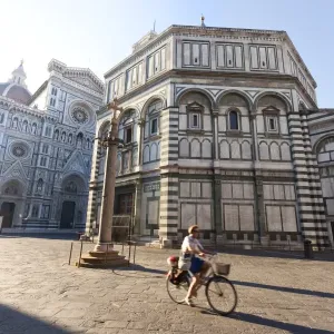 Print of Tuscany's Piazza Duomo featuring the Baptistry Print of Tuscany's Piazza Duomo featuring the Baptistry
