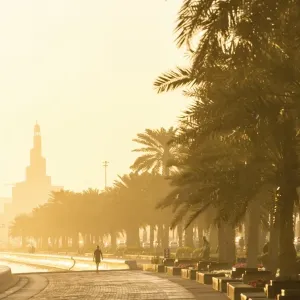 Print of Promenade at sunrise, Doha, Qatar Print of Promenade at sunrise, Doha, Qatar