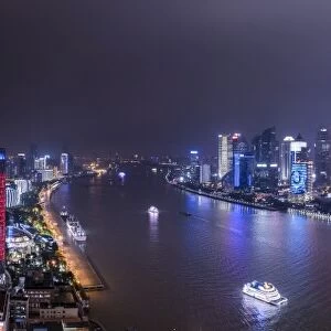 Pudong skyline across the Huangpu river, Shanghai, China