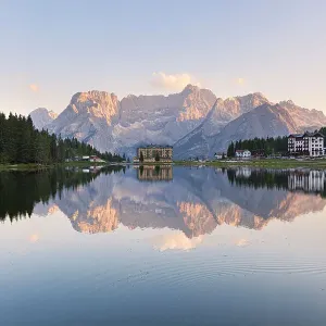 A quiet sunset in Misurina, Dolomites, Auronzo di Cadore, Belluno province, Veneto, Italy A quiet sunset in Misurina, Dolomites, Auronzo di Cadore, Belluno province, Veneto, Italy