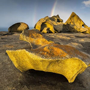Rainbow over Remarkable Rocks, Flinders Chase National, Kangaroo Island, South Australia