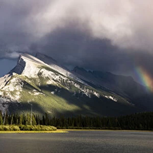 Rainbow at Vermillion Lakes, Banff National Park, Canadian Rockies, Canada
