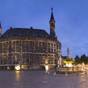Rathaus (Town Hall) and Markt, Aachen, North Rhine Westphalia, Germany