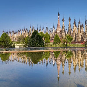 Reflection of Kakku Pagodas (AKA Mwe Taw Kakku Pagodas Complex), Taunggyi District