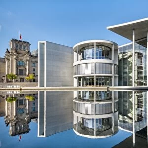 Reichstag, Paul Lobe Haus and River Spree, Berlin, Germany