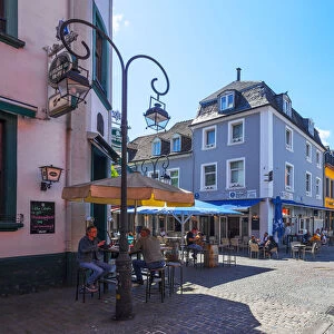 Restaurants at the Saarlouis old town, Saarland, Germany