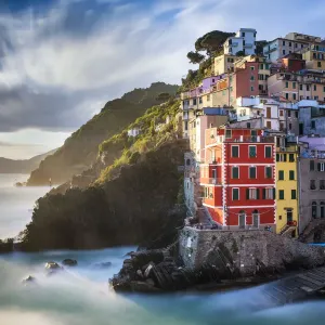 Riomaggiore Sunset Print, Cinque Terre Landscape Riomaggiore Sunset Print, Cinque Terre Landscape