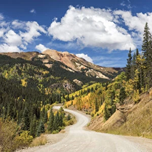 Road to Red Mountain in Autumn, Silverton, Colorado, USA