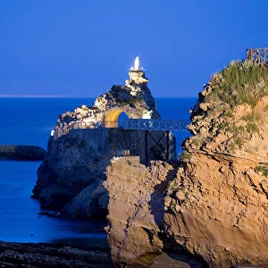 Rocher de la Vierge, port Vieux, Biarritz, the Basque Provinces, France