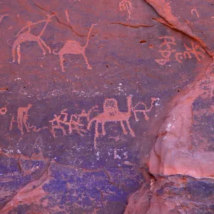 Rock Paintings, Wadi Rum, Jordan, Middle East