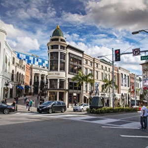 Rodeo Drive shopping district in Beverly Hills, Los Angeles, California, USA
