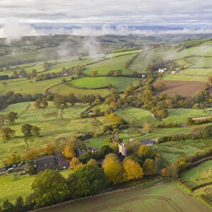 Rolling countryside around the hamlet of Cadbury in mid Devon, England