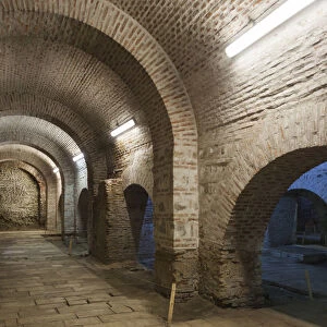 Romania, Bucharest, Lipscani Old Town, Old Princely Court, underground passageway