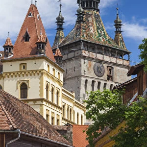Romania, Transylvania, Sighisoara, clock tower, built in 1280, daytime