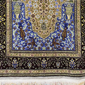 Rugs or carpets made of silk and cotton, a traditional art of embroidery. Suzanni