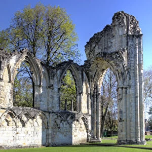 Ruins of St Marys Abbey church, York, North Yorkshire, England, UK