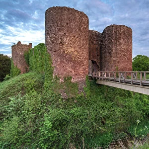 The ruins of White Castle, one of the Three Castles in Monmouthshire, Wales, UK. Spring (May) 2022