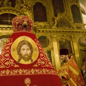 Russia, St. Petersburg; During an Easter Orthodox ceremony at Vladimirski Cathedral