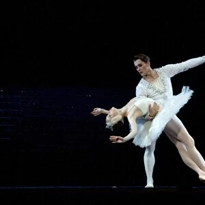 Russia; St. Petersburg; Prince Sigfried dancing with the Swan in the performance of Tchaikovsky s