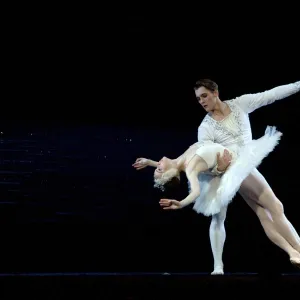 Russia; St. Petersburg; Prince Sigfried dancing with the Swan in the performance of Tchaikovsky s